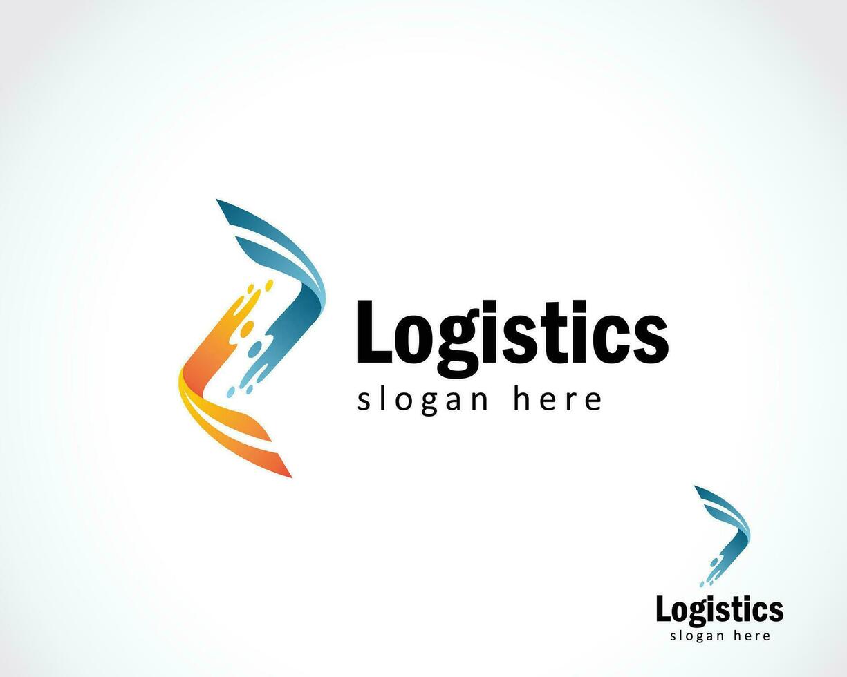 logistics logo creative sign symbol business market arrow travel vector