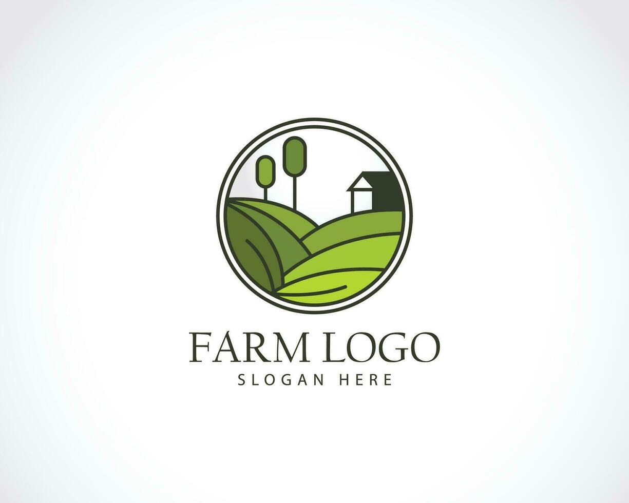 granja logo creativo crecimiento agricultura negocio emblema diseño modelo vector