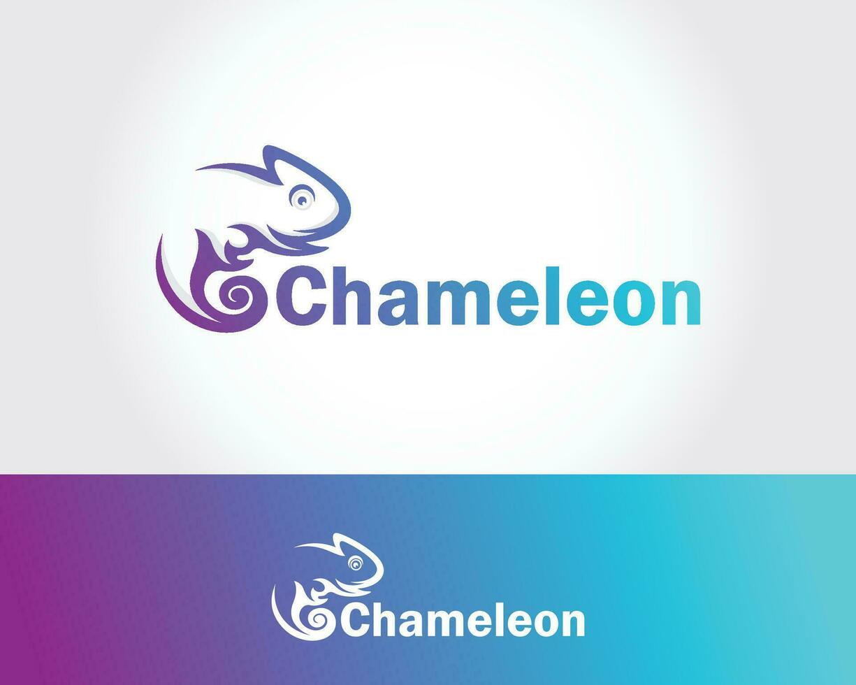 camaleón logo creativo diseño color moderno animal salvaje vida negocio vector