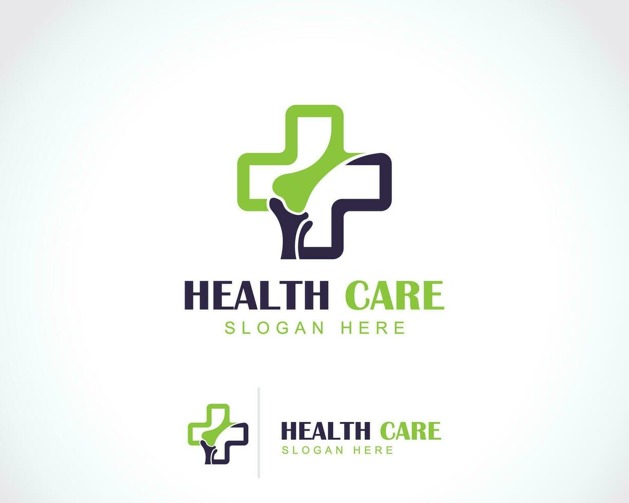 salud cuidado logo creativo hueso logo más clínica hospital diseño concepto firmar símbolo vector