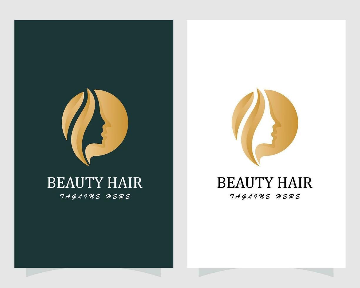 belleza logo creativo mujer naturaleza spa salón pelo diseño concepto vector