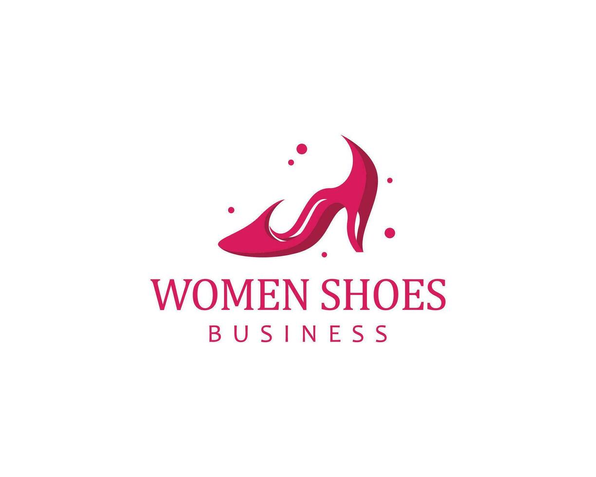 women shoes logo creative design beauty fashion store vector