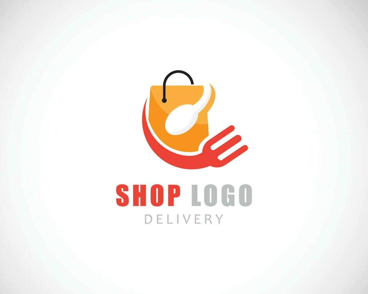 shop logo creative food design concept delivery store vector