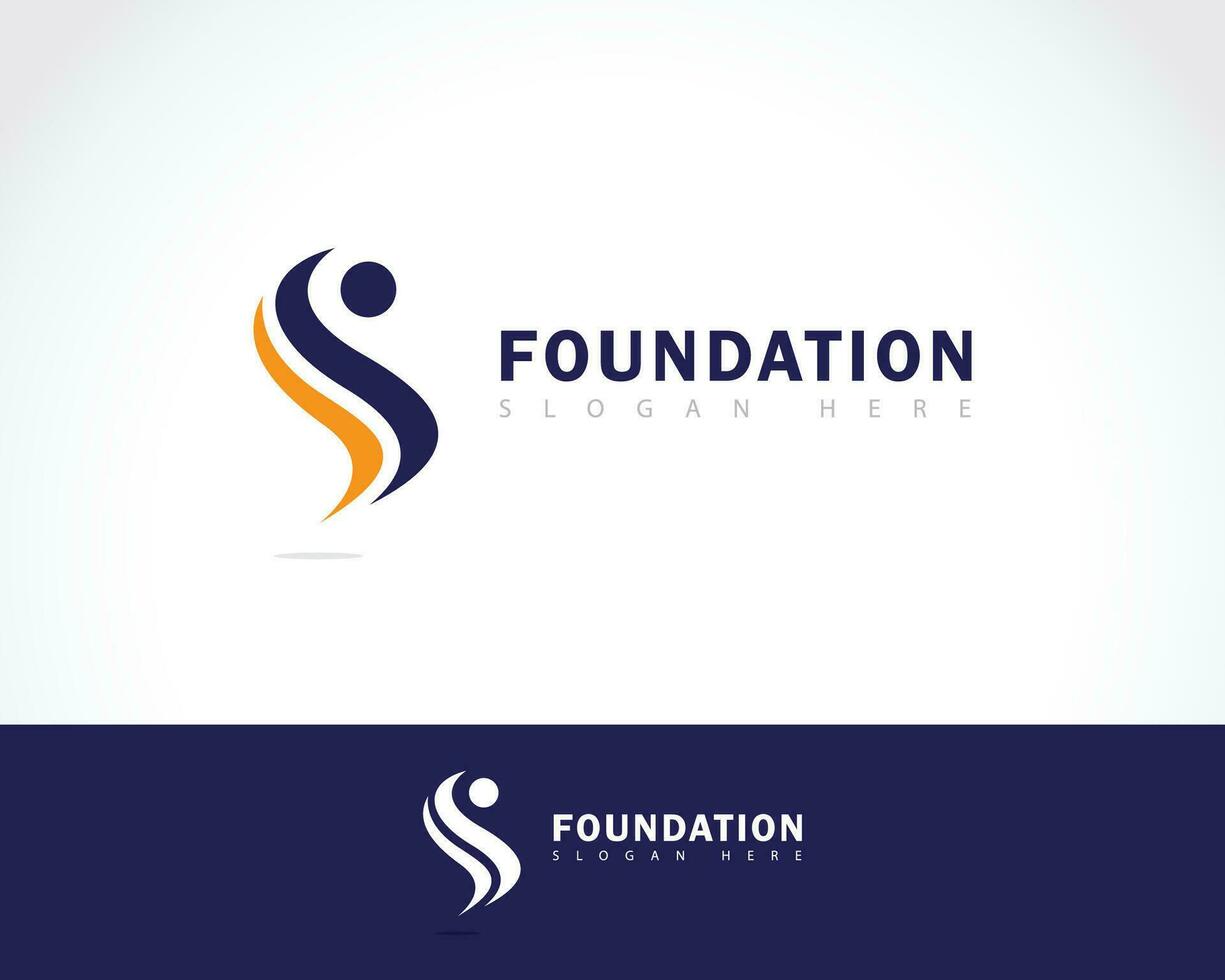 foundation logo creative people abstract sign symbol vector