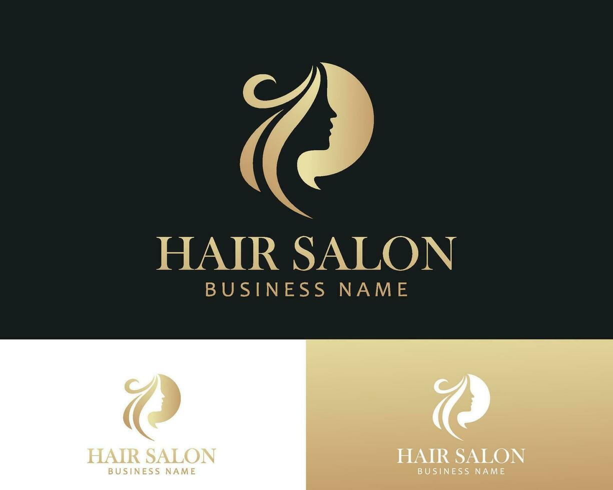 hair salon logo creative beauty design concept massage women emblem business vector