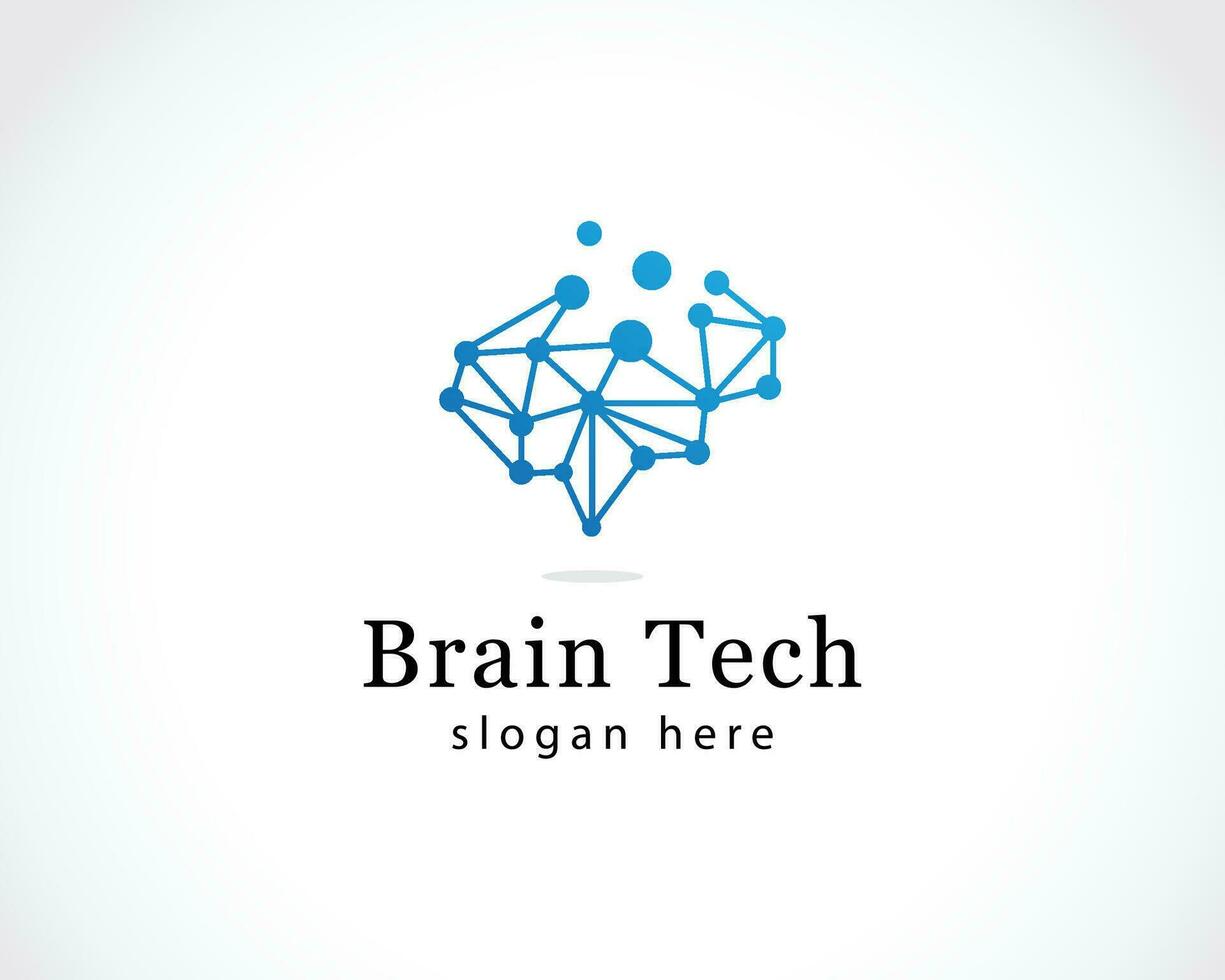 Brain tech logo creative smart digital science business sign symbol vector