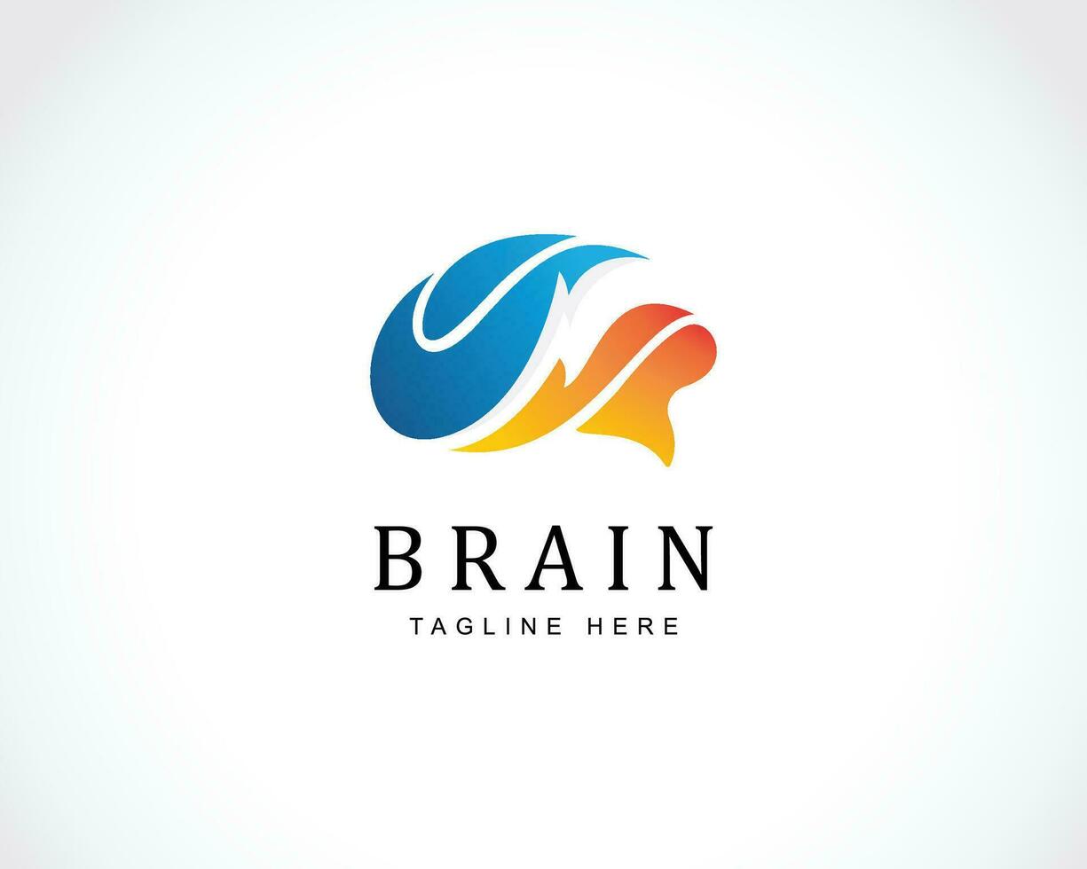 brain logo creative color modern power brain smart design concept vector