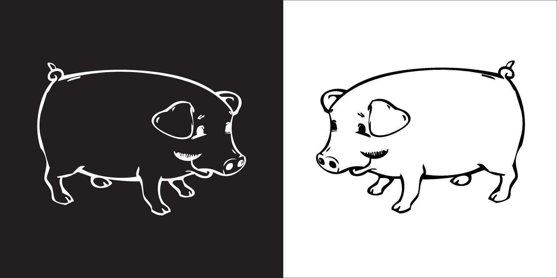 Illustration vector graphics of pig icon