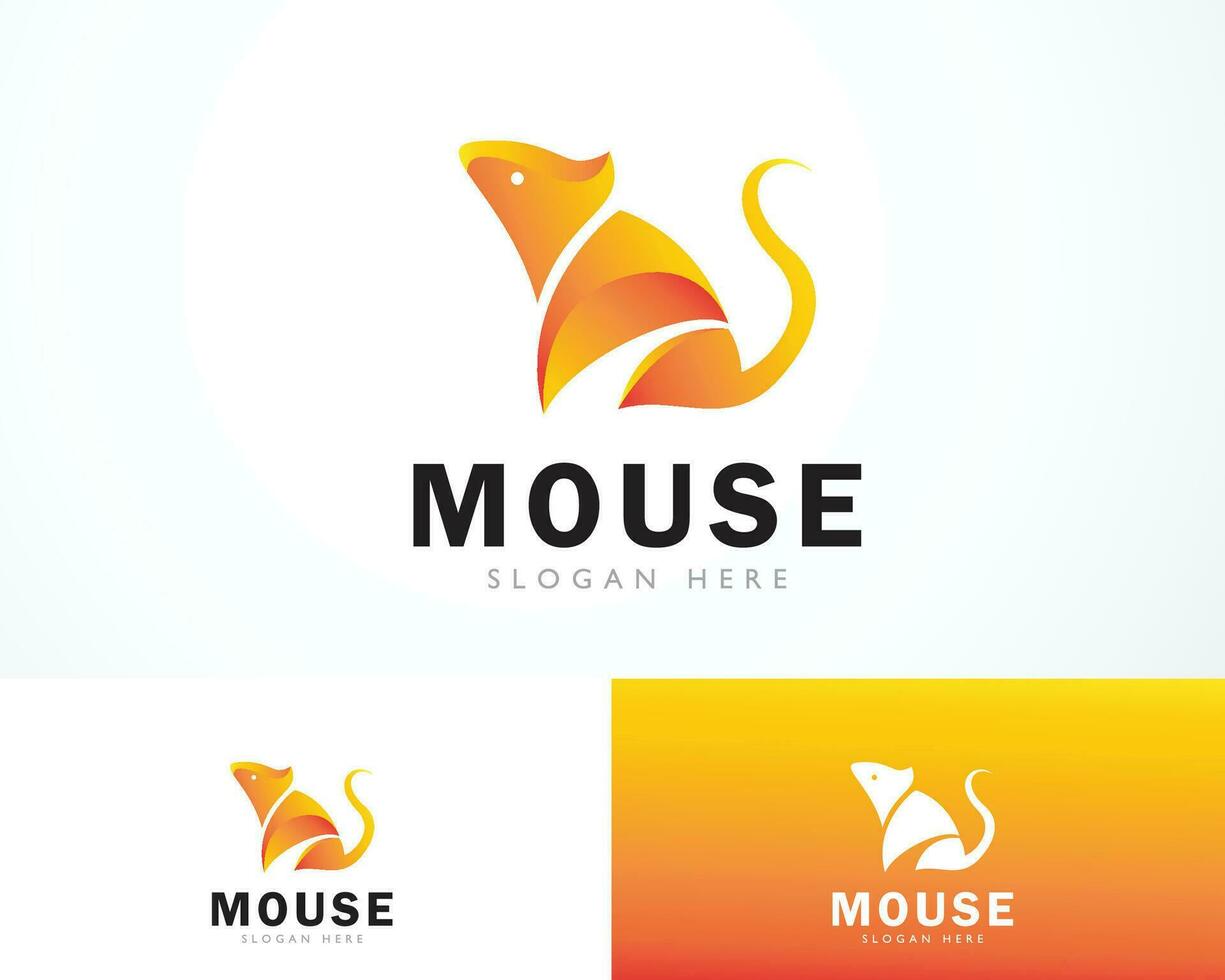 mouse logo creative design color gradient animal icon vector