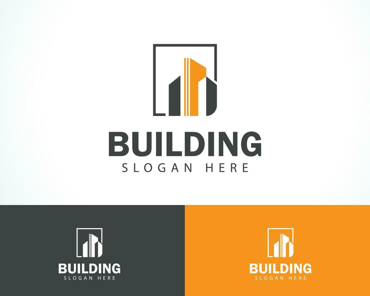 edificio logo creativo ciudad horizonte construir negocio logo vector