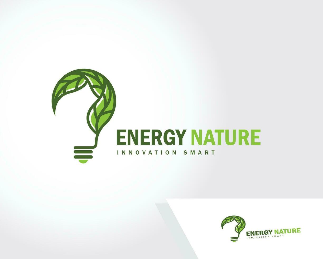 innovation logo creative nature energy bulb science leave education smart illustration vector