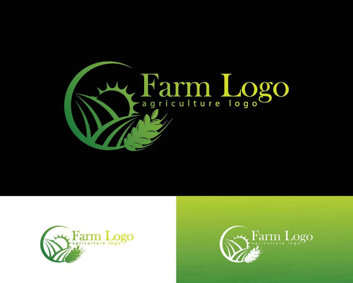 Farm logo design nature agriculture logo creative farm wheat design concept vector