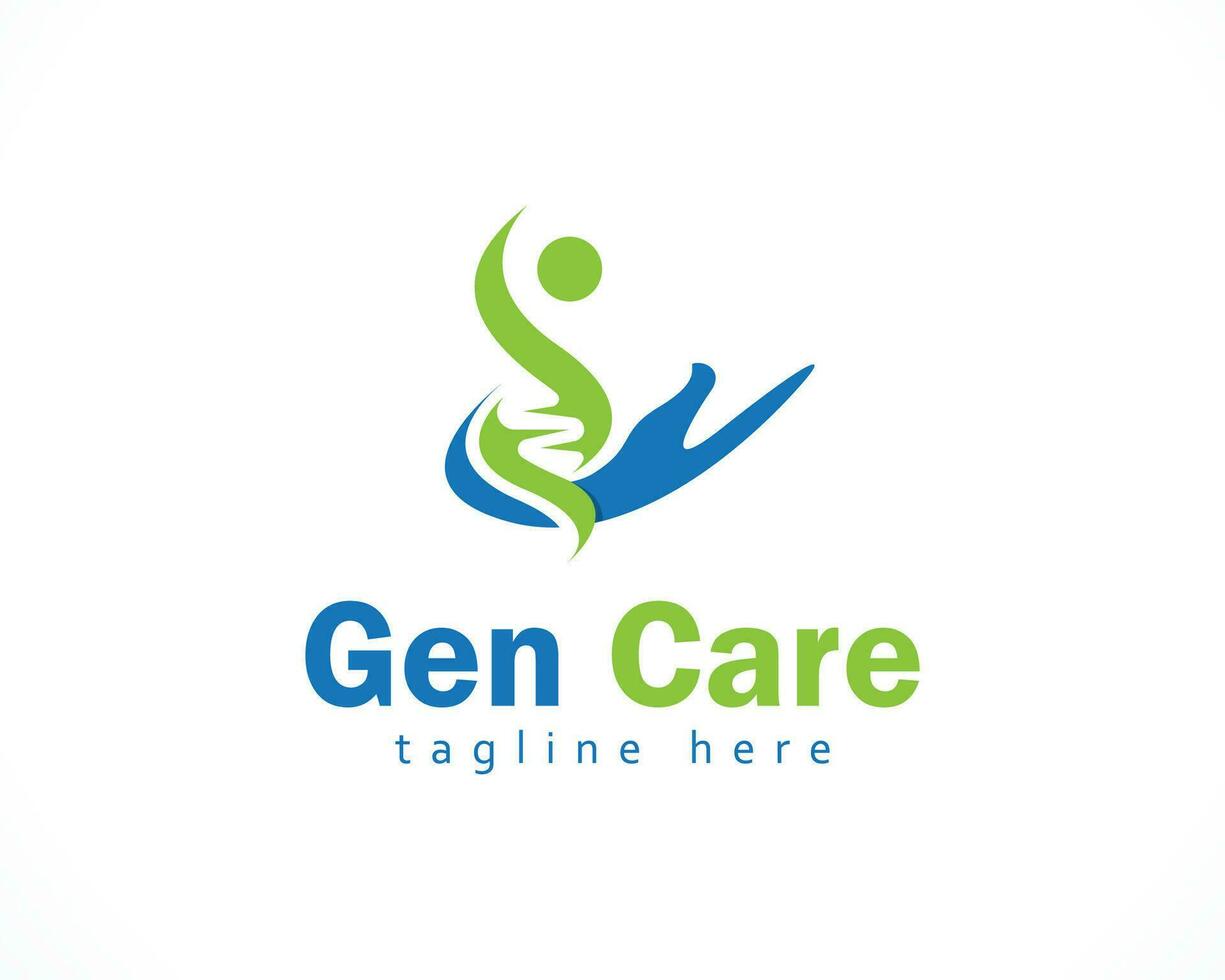 gen cuidado logo creativo personas y mano diseño concepto adn logo vector