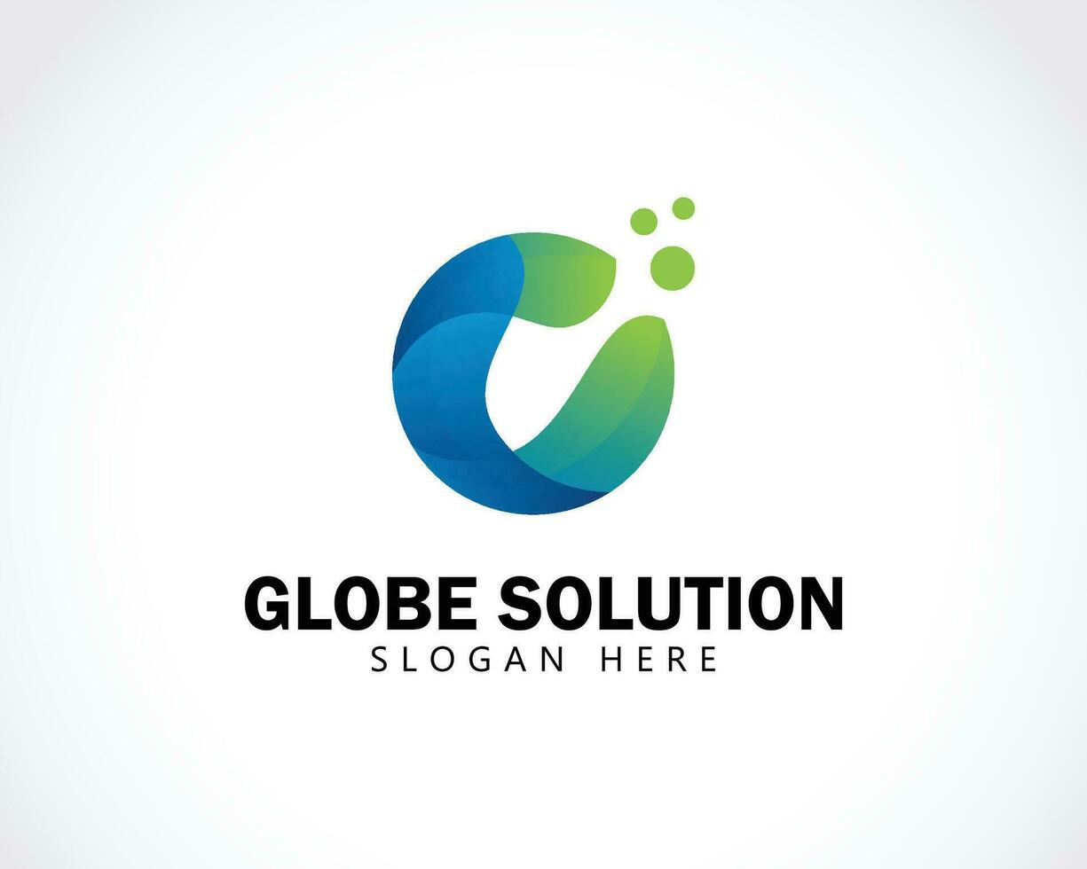 globe solution logo creative circle world earth tech color modern vector