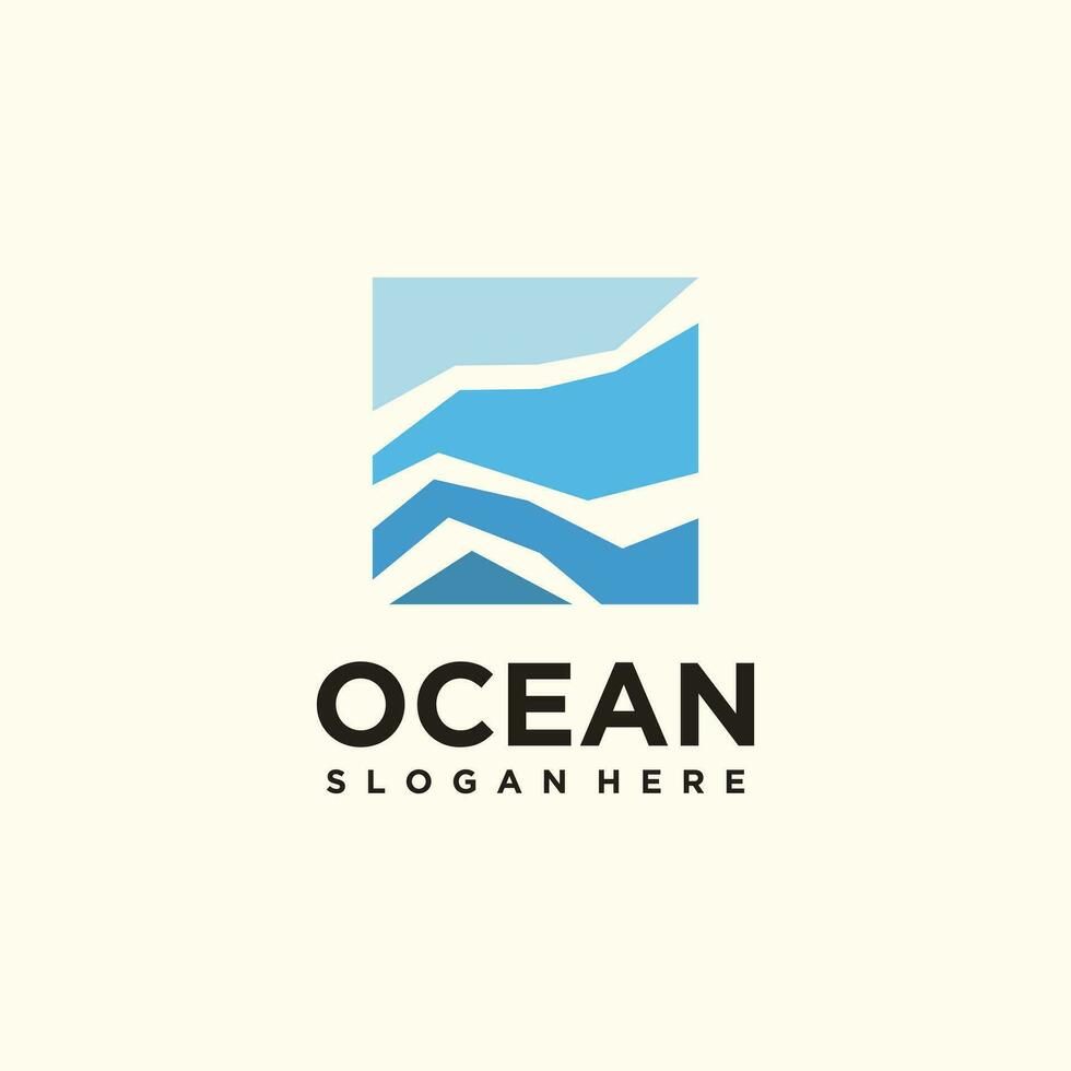 logo estilo mundo Oceano día vector