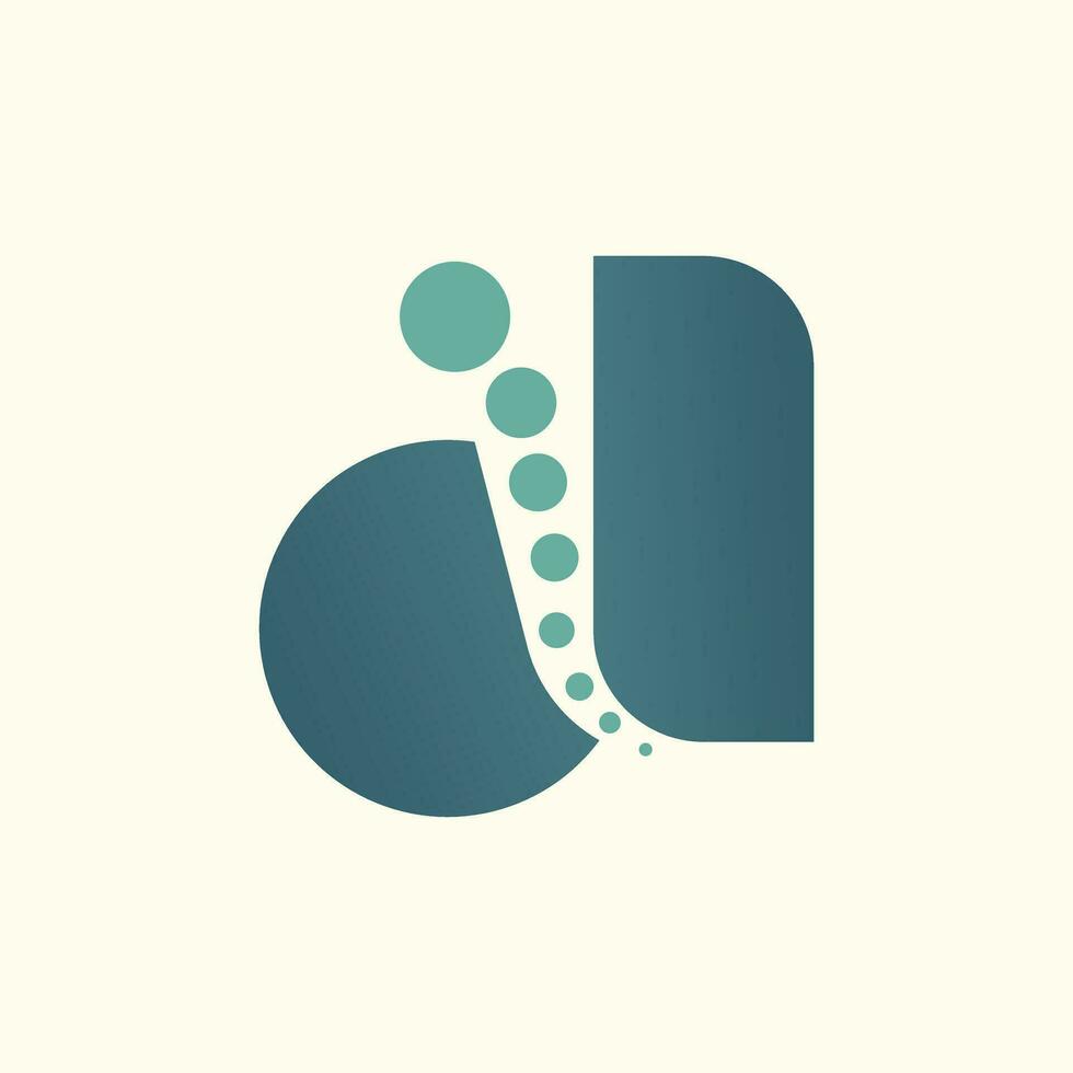 Chiropractic logo design backbone spine icon with letter A concept vector