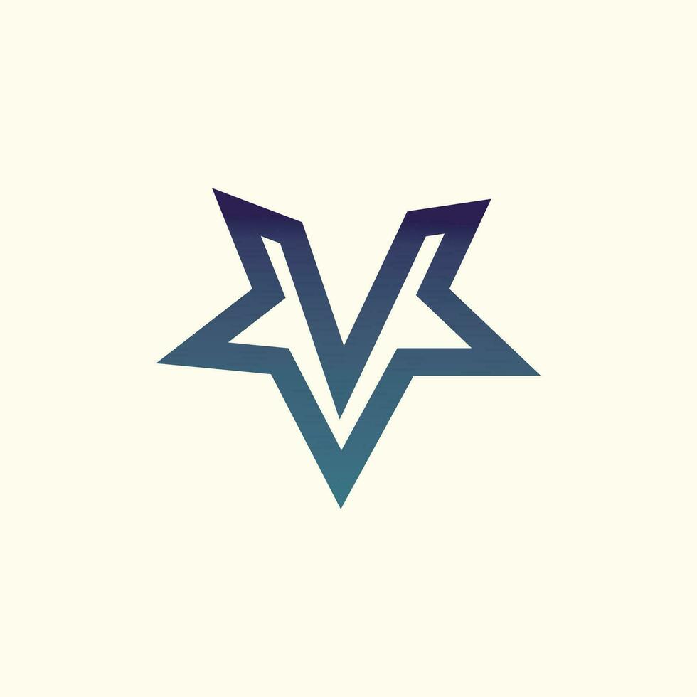 V letter initial colorful gradient design vector