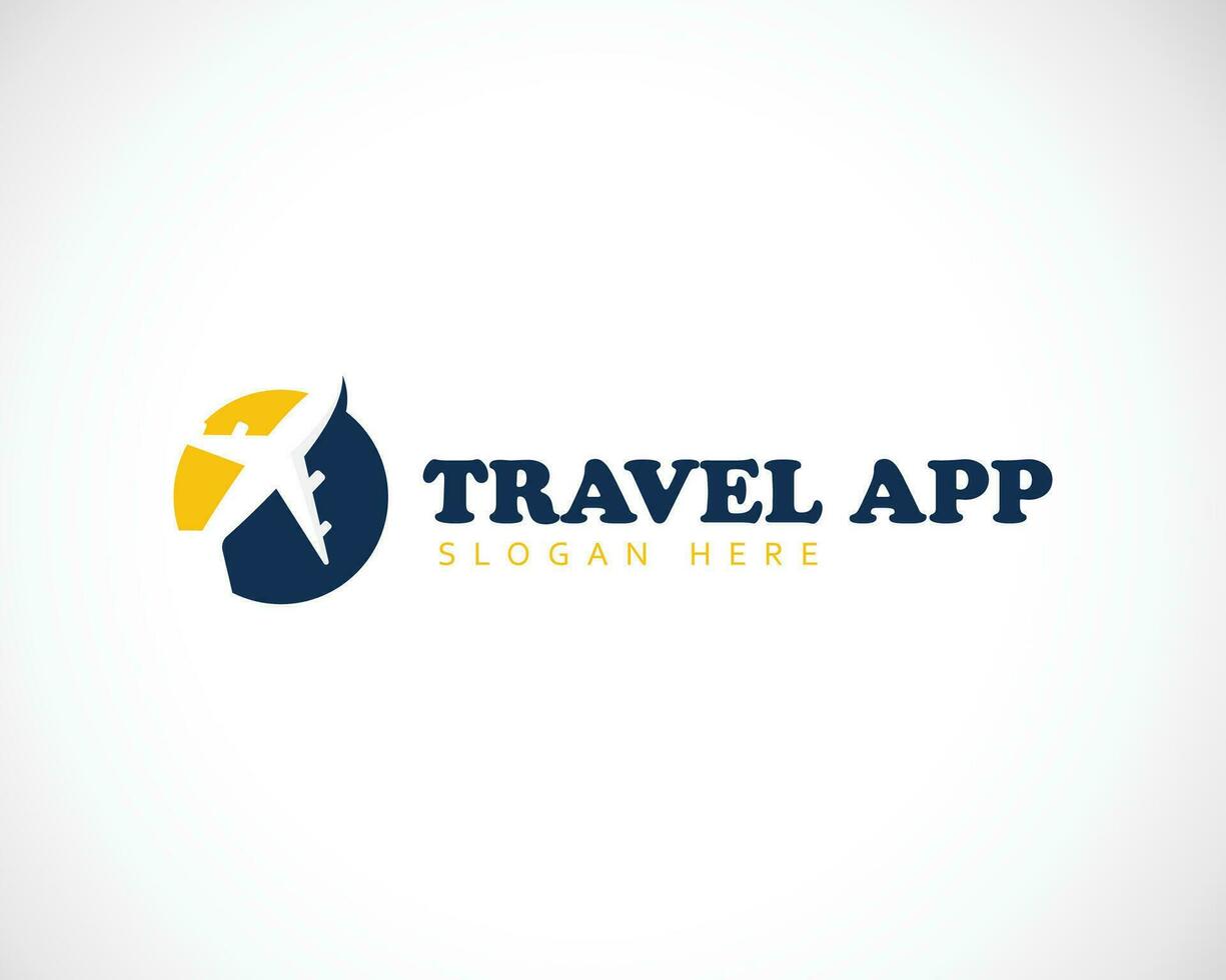 travel logo creative design template sign symbol emblem circle icon web vector