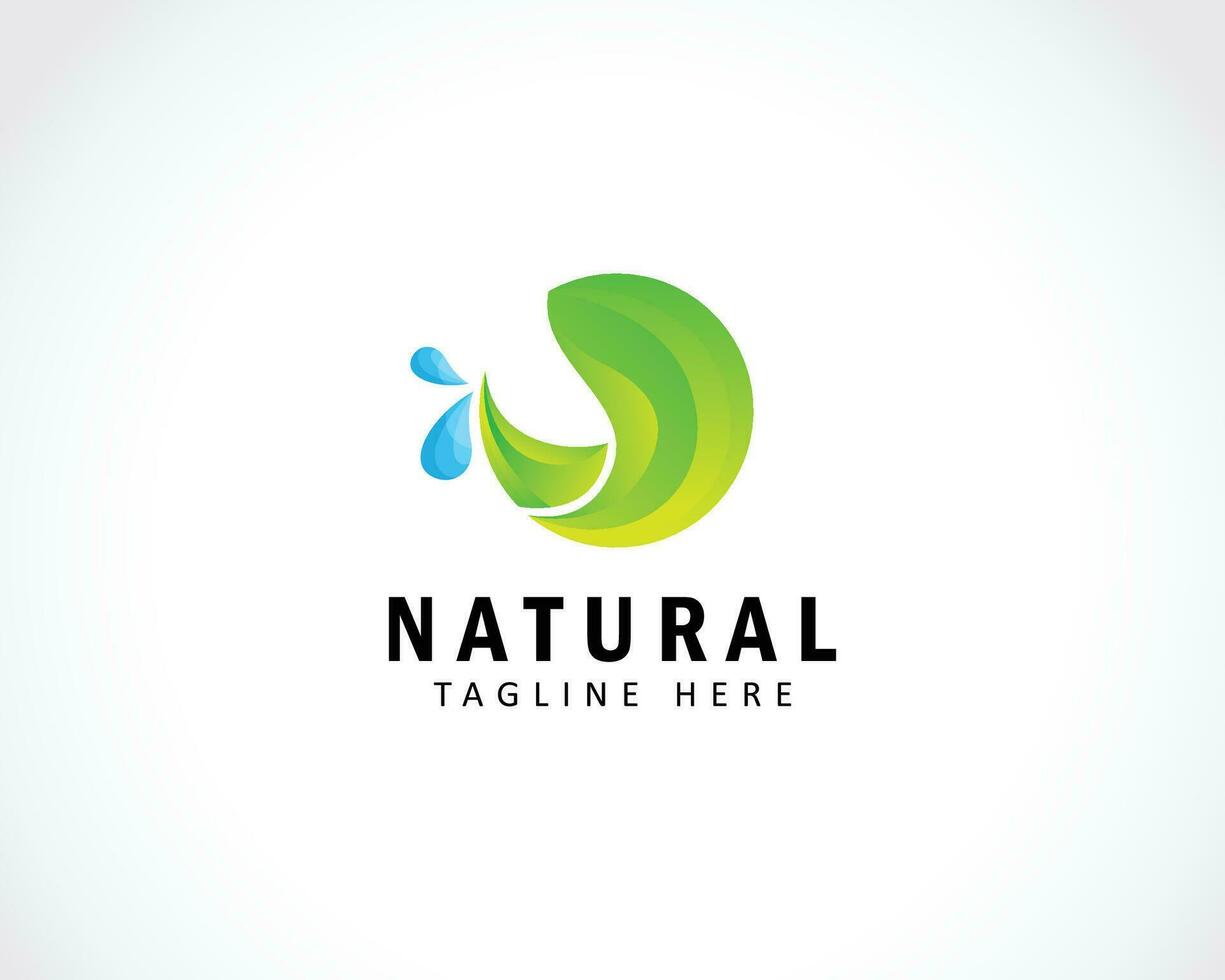 naturaleza circulo logo creativo agua soltar diseño moderno vector