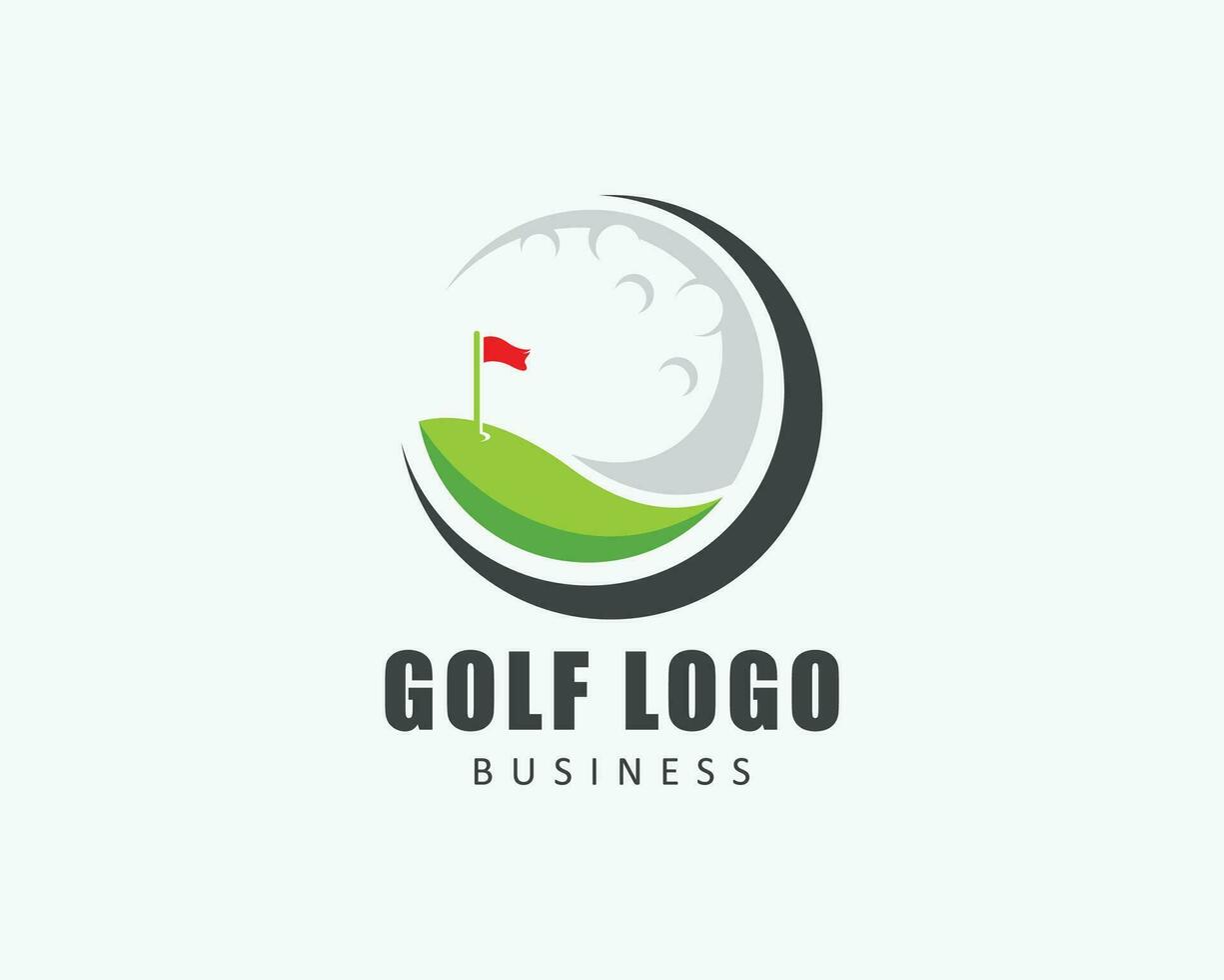 golf logo creative concept circle hobby champion club team vector