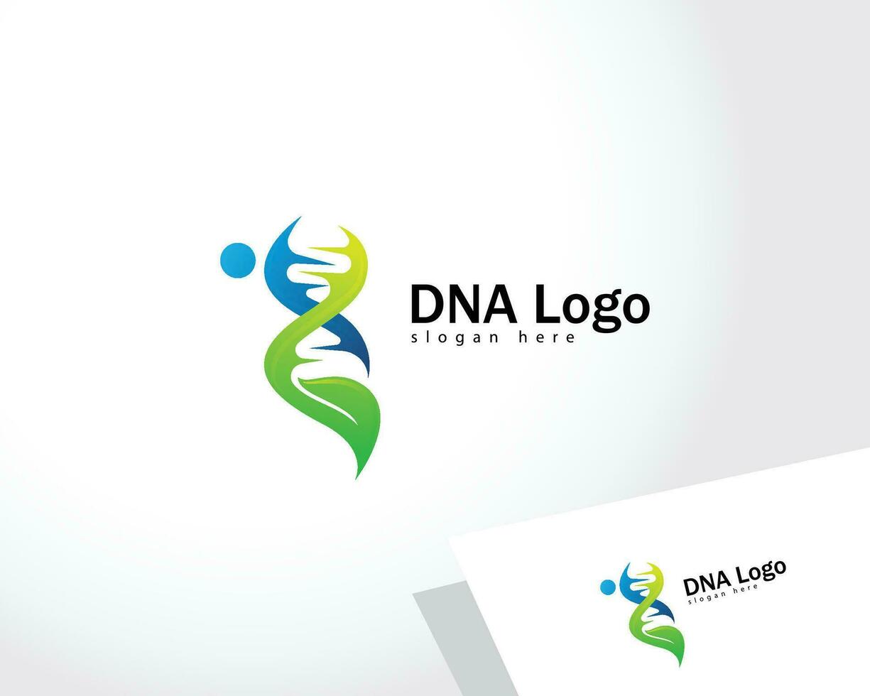 DNA logo creative nature people abstract design concept leave health care vector