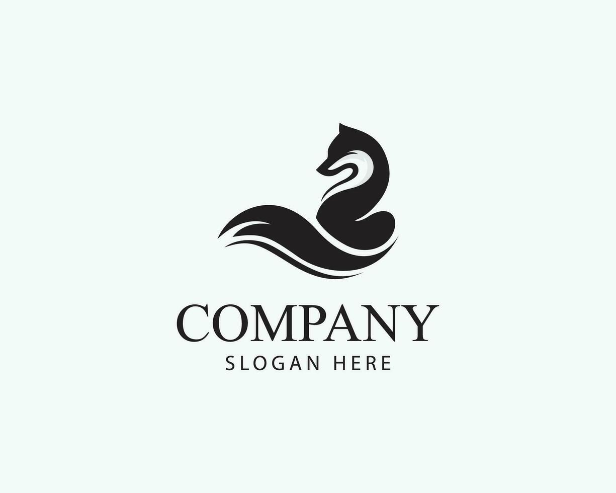 fox logo creative black vector animal business logo