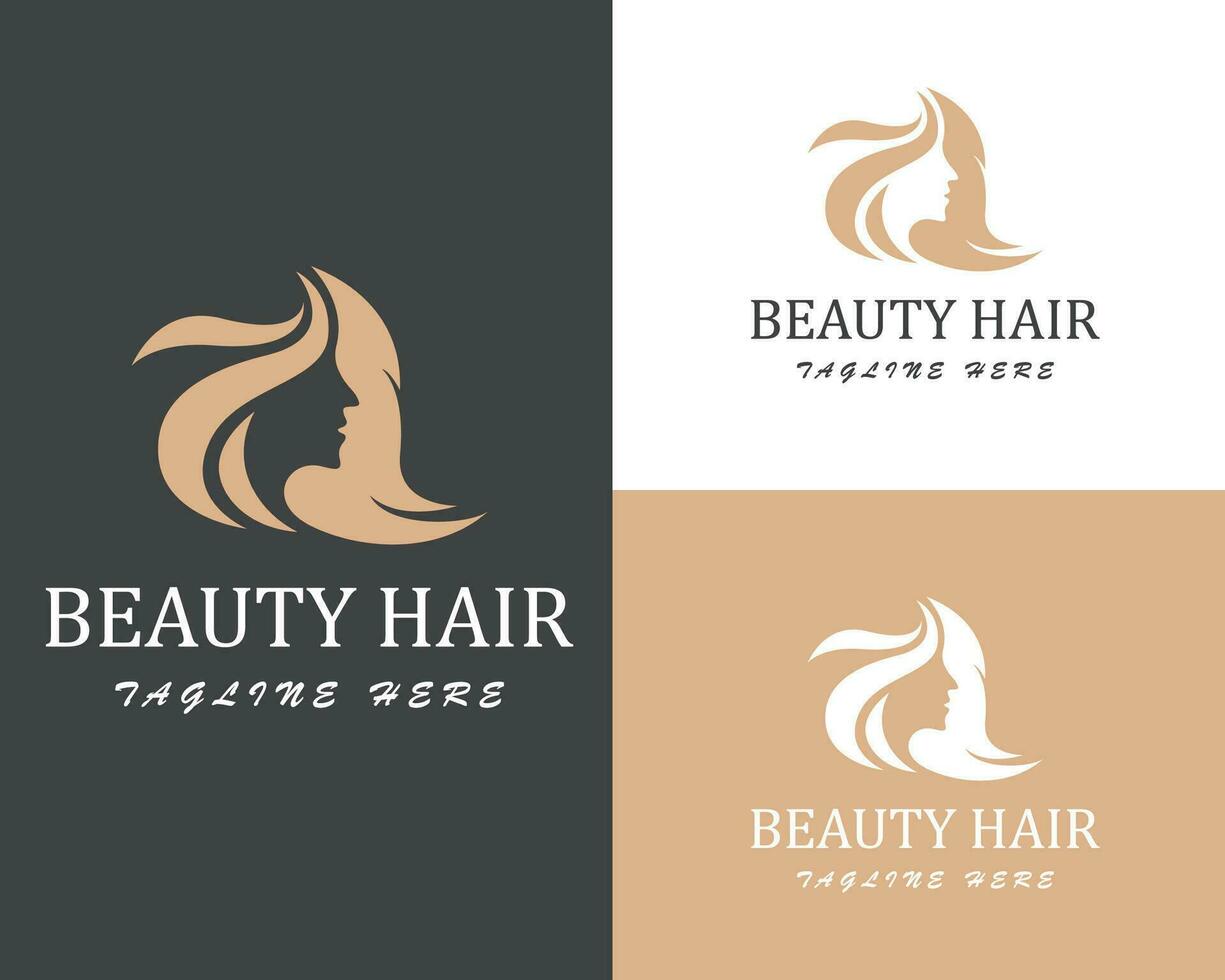 belleza logo creativo mujer naturaleza spa salón pelo diseño concepto vector