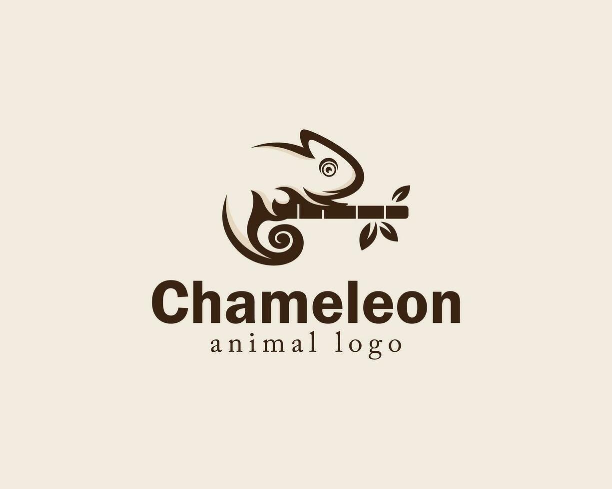 camaleón logo creativo Arte diseño vector animal cabeza dibujo