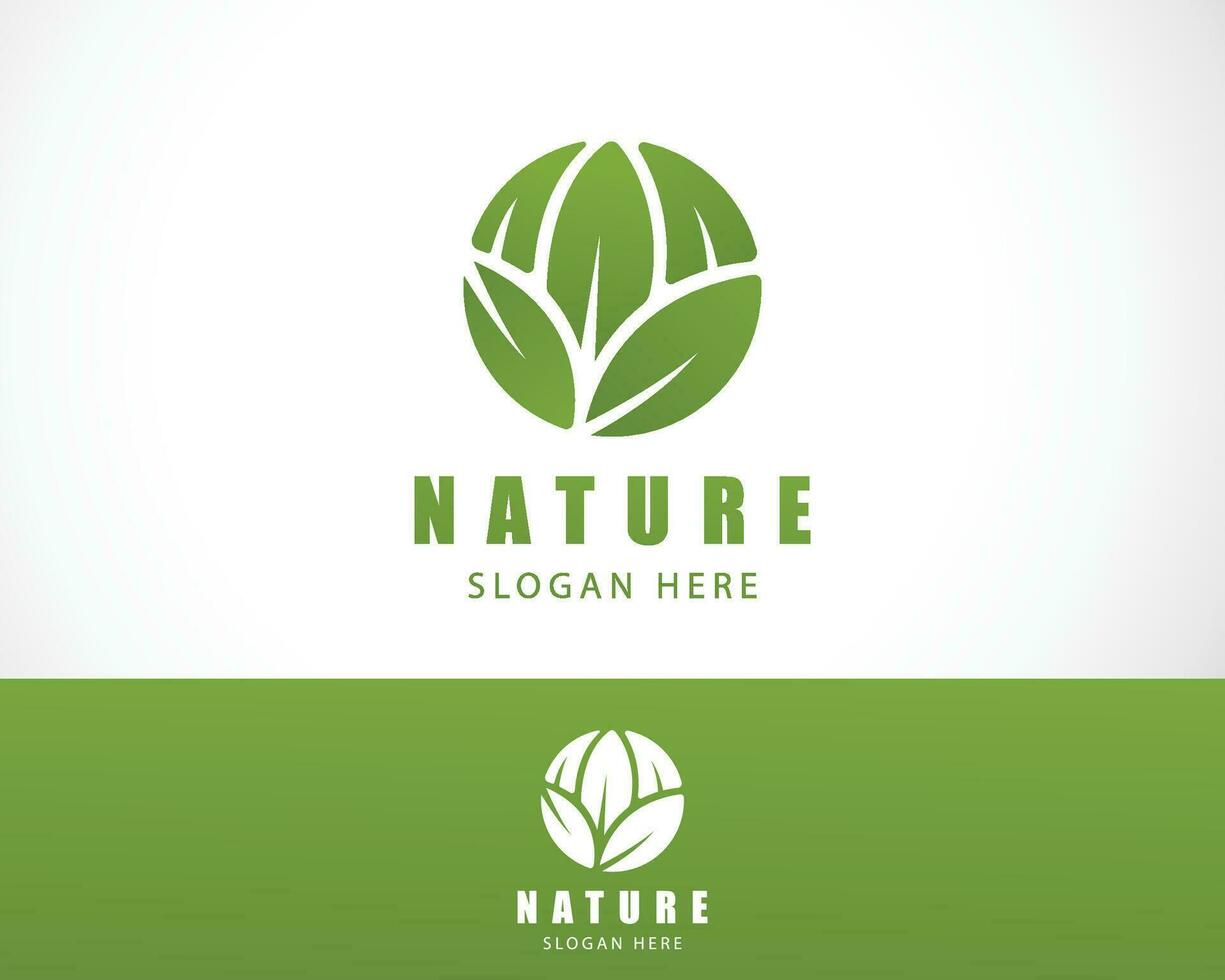 nature logo creative circle emblem brand business health vector
