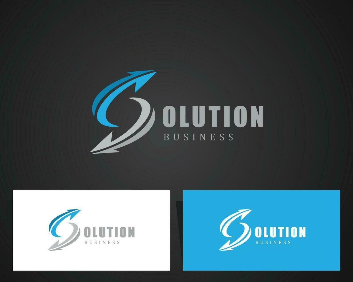 solution logo business arrow import export growth invest sign symbol vector