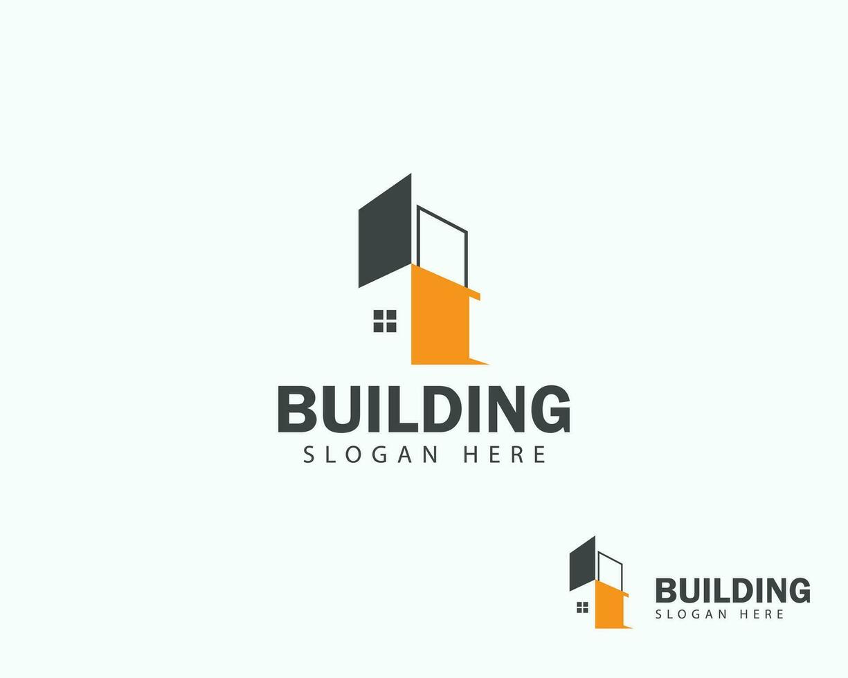 Building logo creative city skyline construct business vector