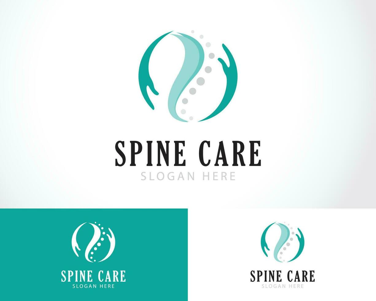spine care logo creative hand clinic massage sign symbol emblem health vector