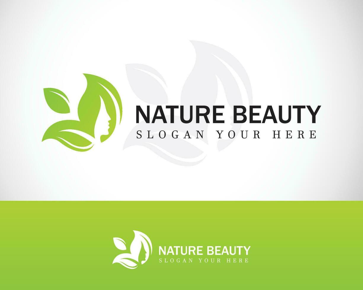 naturaleza belleza logo diseño concepto salón masaje spa salud hoja vector