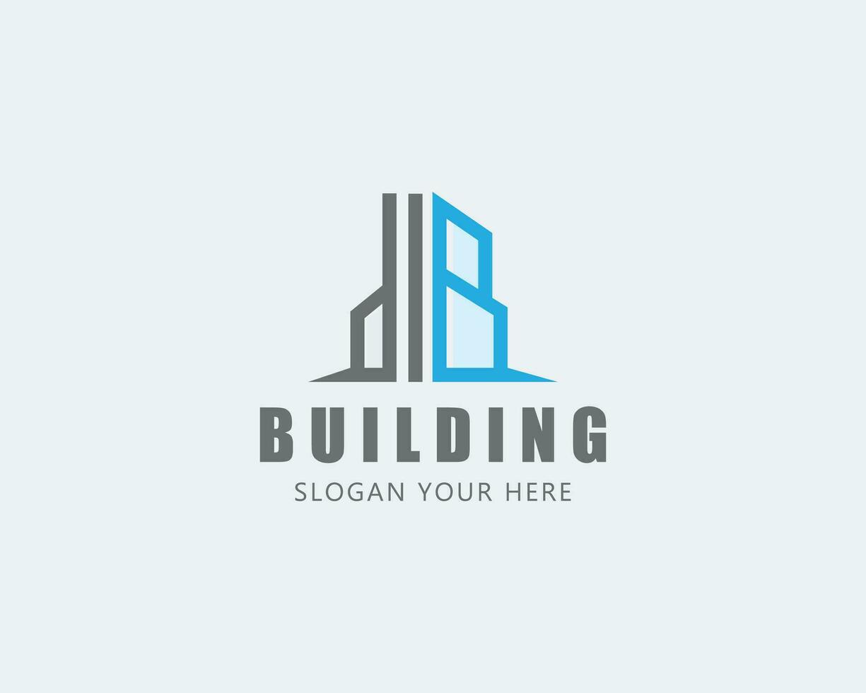 edificio logo creativo línea Arte firmar símbolo construir ciudad horizonte negocio vector