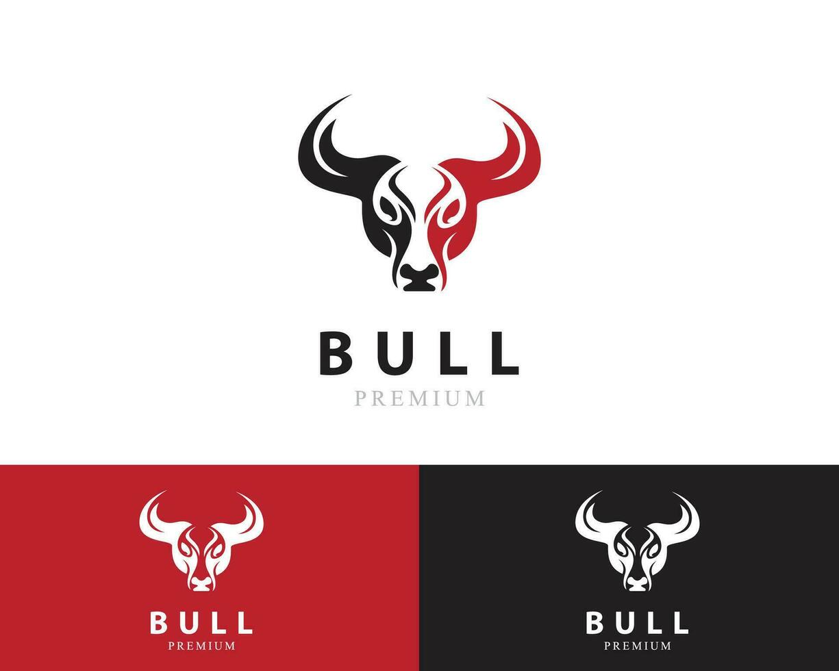 bull logo creative head emblem brand design template vector