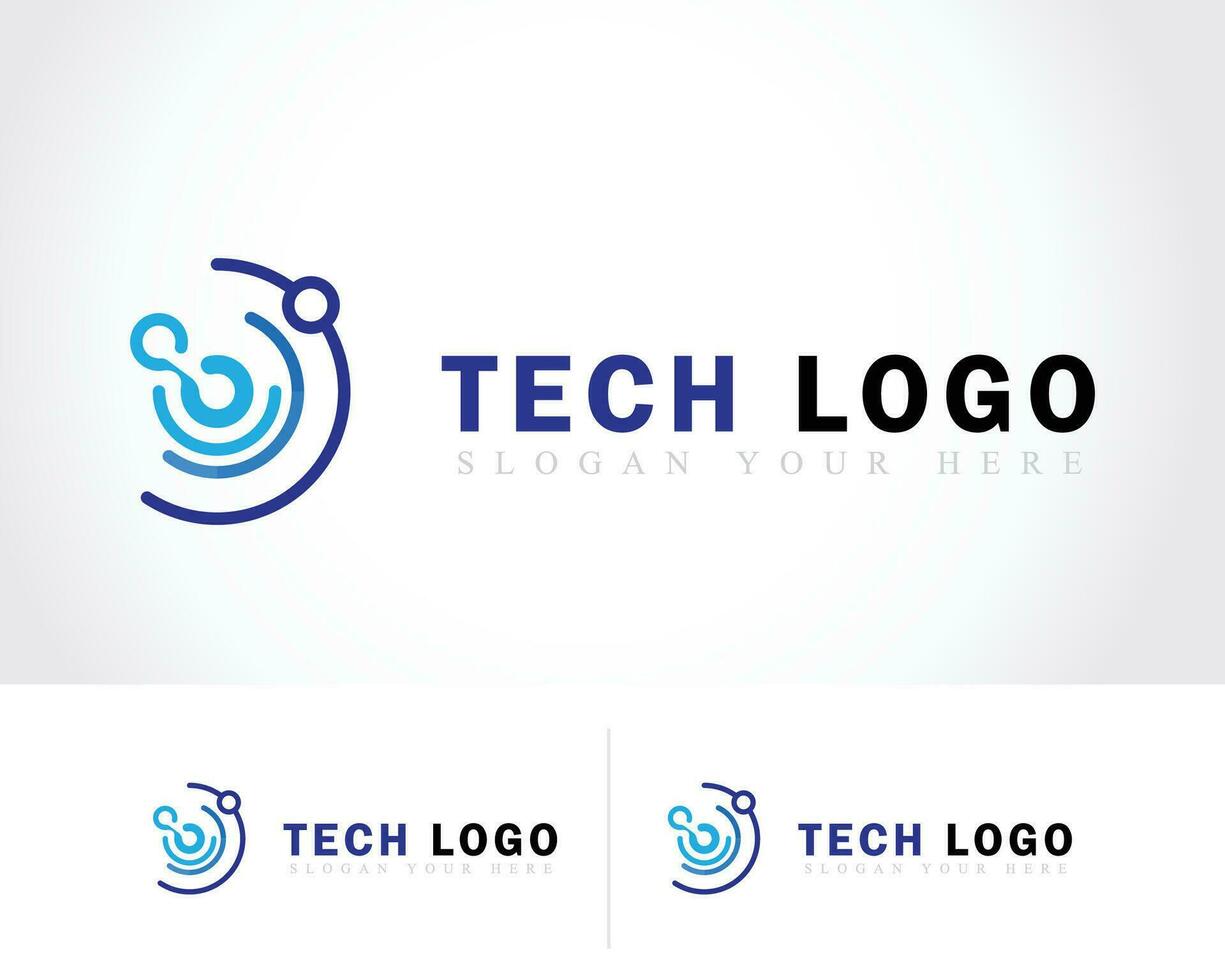 tech logo creative pixel business design audio digital vector