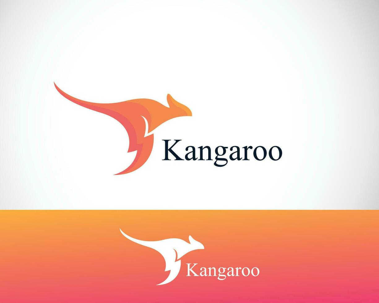 kangaroo logo creative design color modern power energy speed fast business app web vector