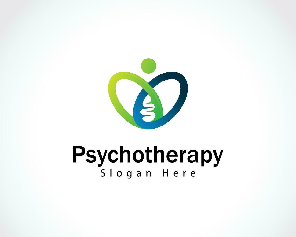 psychotherapy logo creative gen biology people health clinic vector