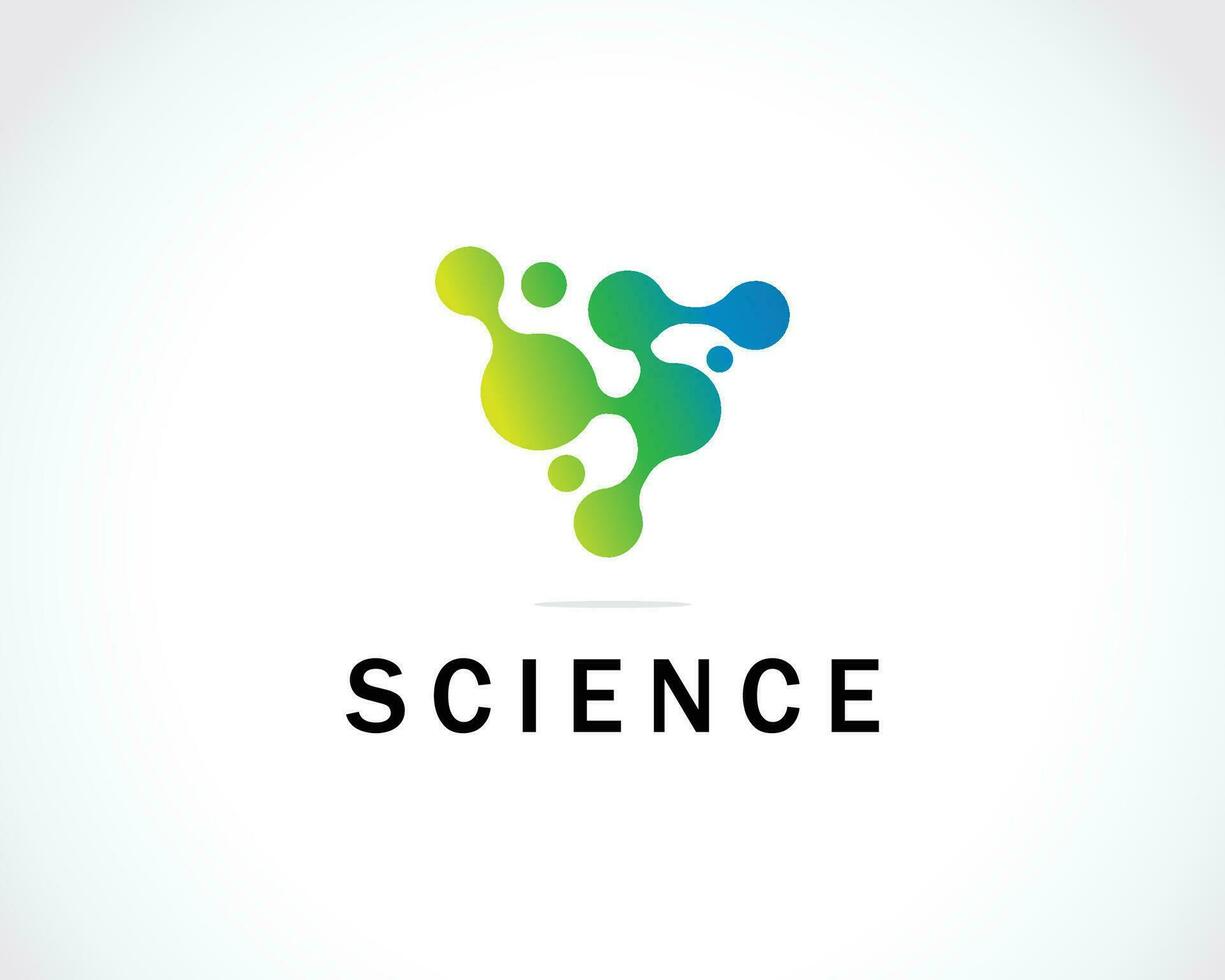 science logo creative molecule connect pixel bio tech logo vector