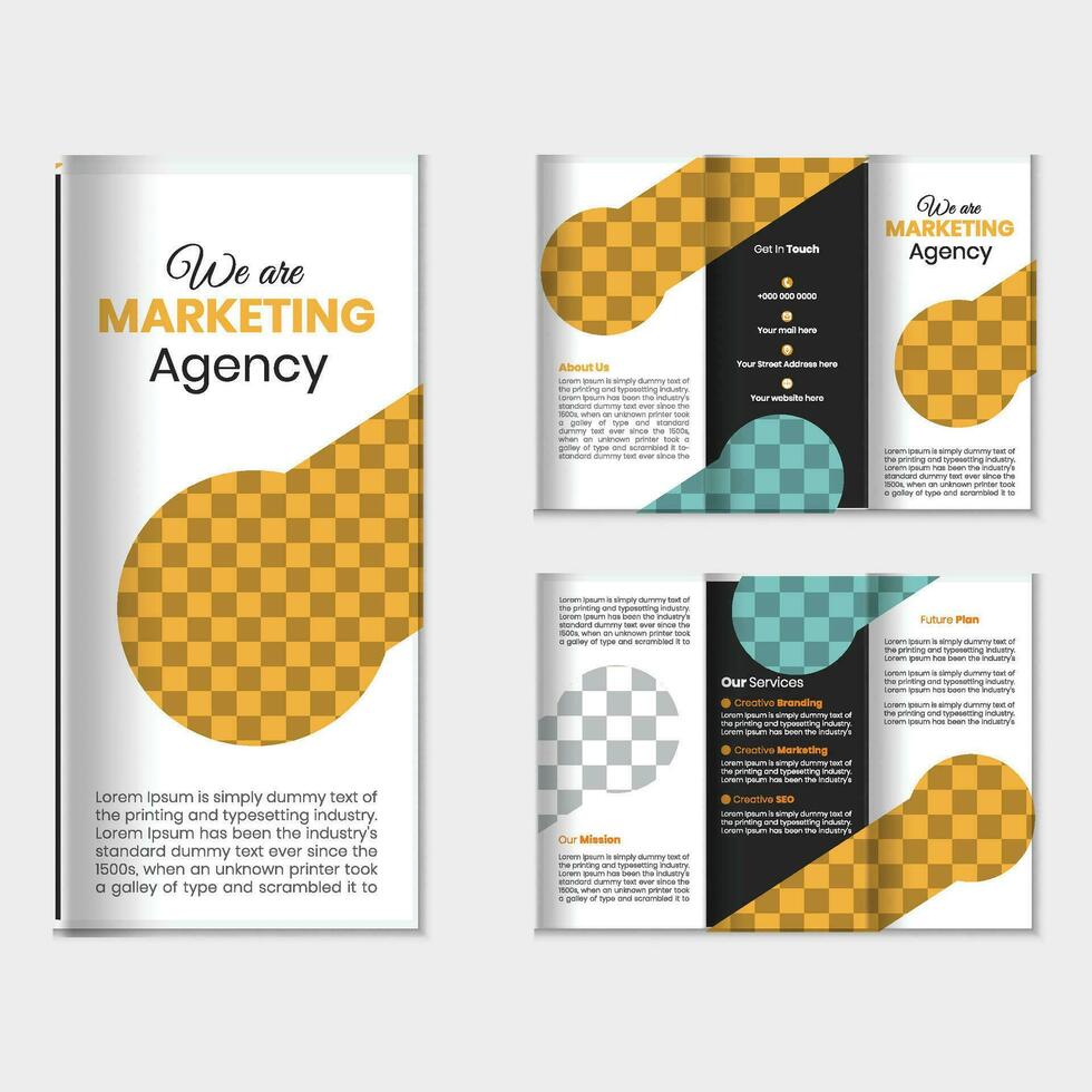 Corporate Business Trifold Brochure Template pro Vector. vector