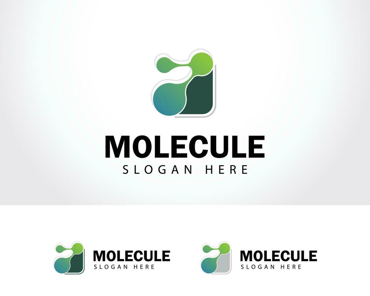 molecule logo creative science lab connect gen bio tech sign symbol design web gen vector