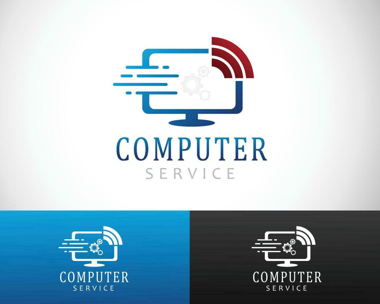 computer logo creative fast connect web network design concept vector