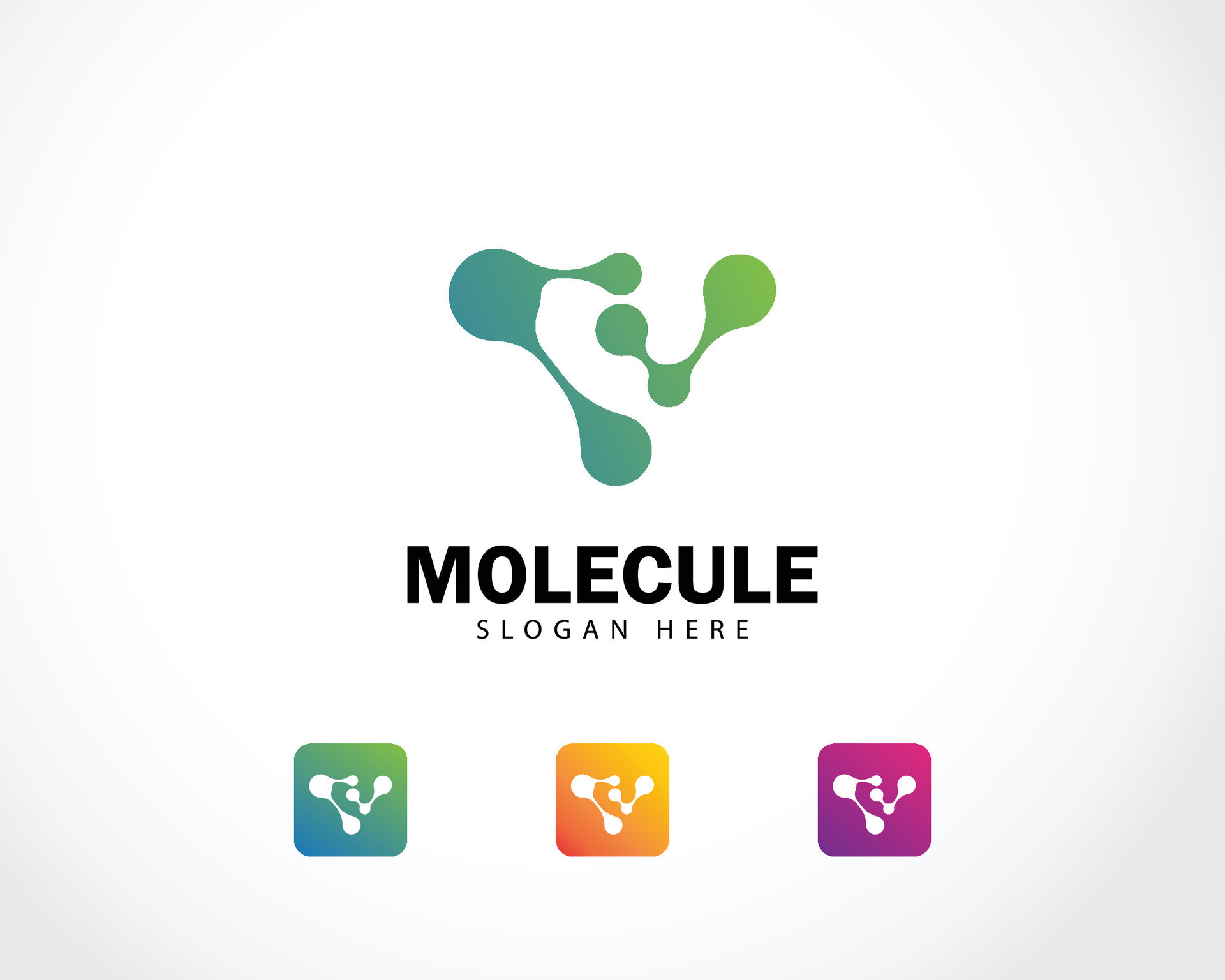 molecule logo creative science lab connect gen bio tech sign symbol