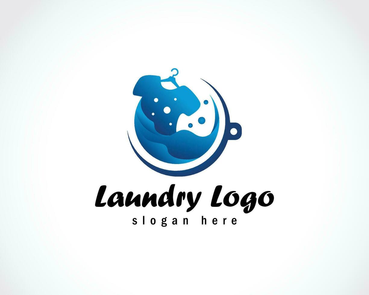 lavandería logo creativo ropa limpiar lavar ilustración vector negocio