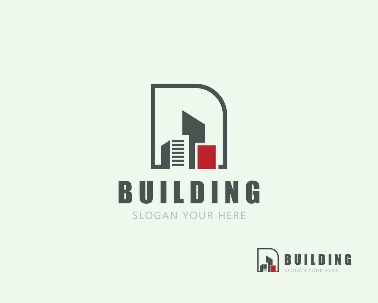 edificio logo creativo horizonte ciudad logo emblema firmar símbolo vector