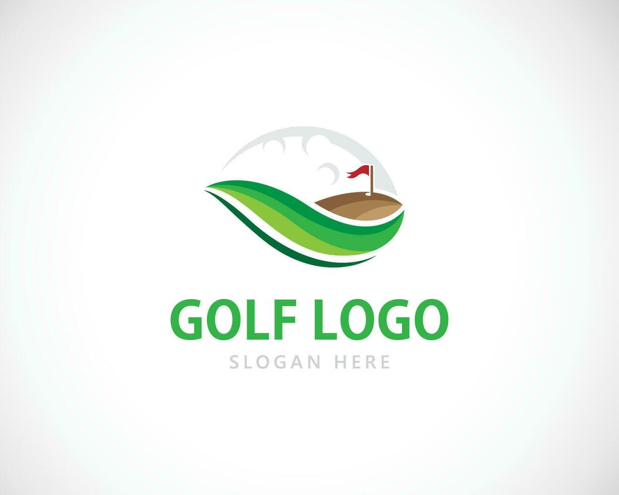 golf logo creativo concepto circulo pasatiempo campeón club equipo vector