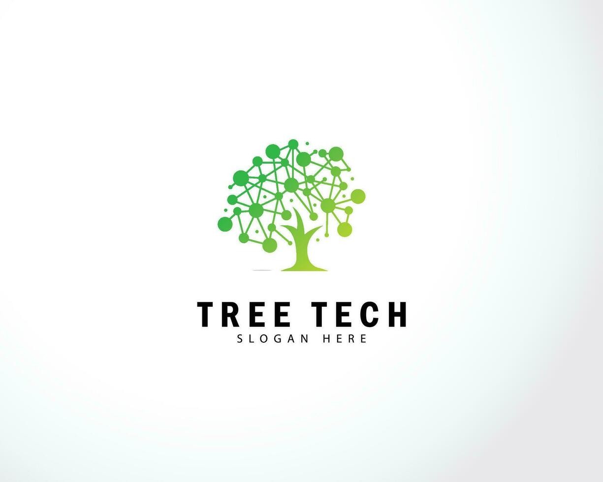 tech tree electrical circuit digital logo vector icon