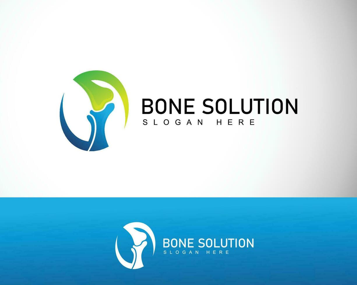 bone care logo creative health nature leave clinic solution design concept vector