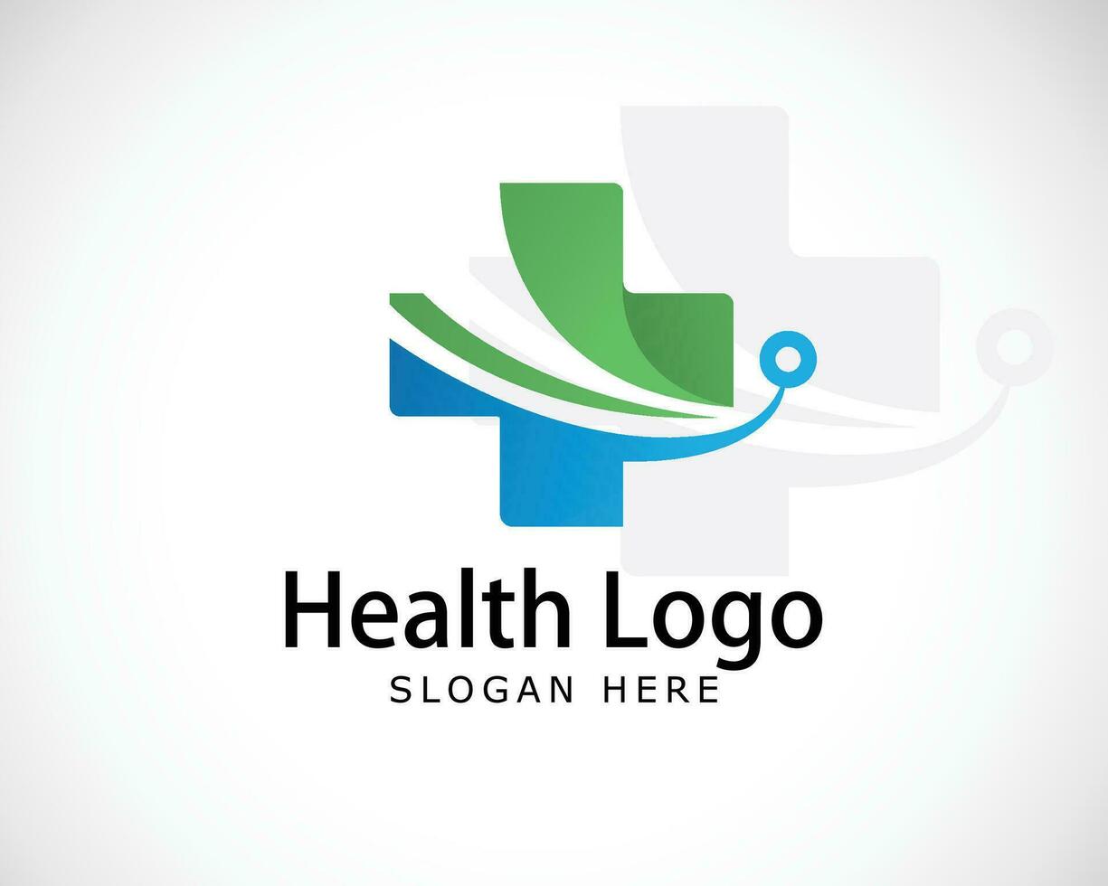 salud logo creativo diseño color moderno firmar símbolo médico clínica más vector