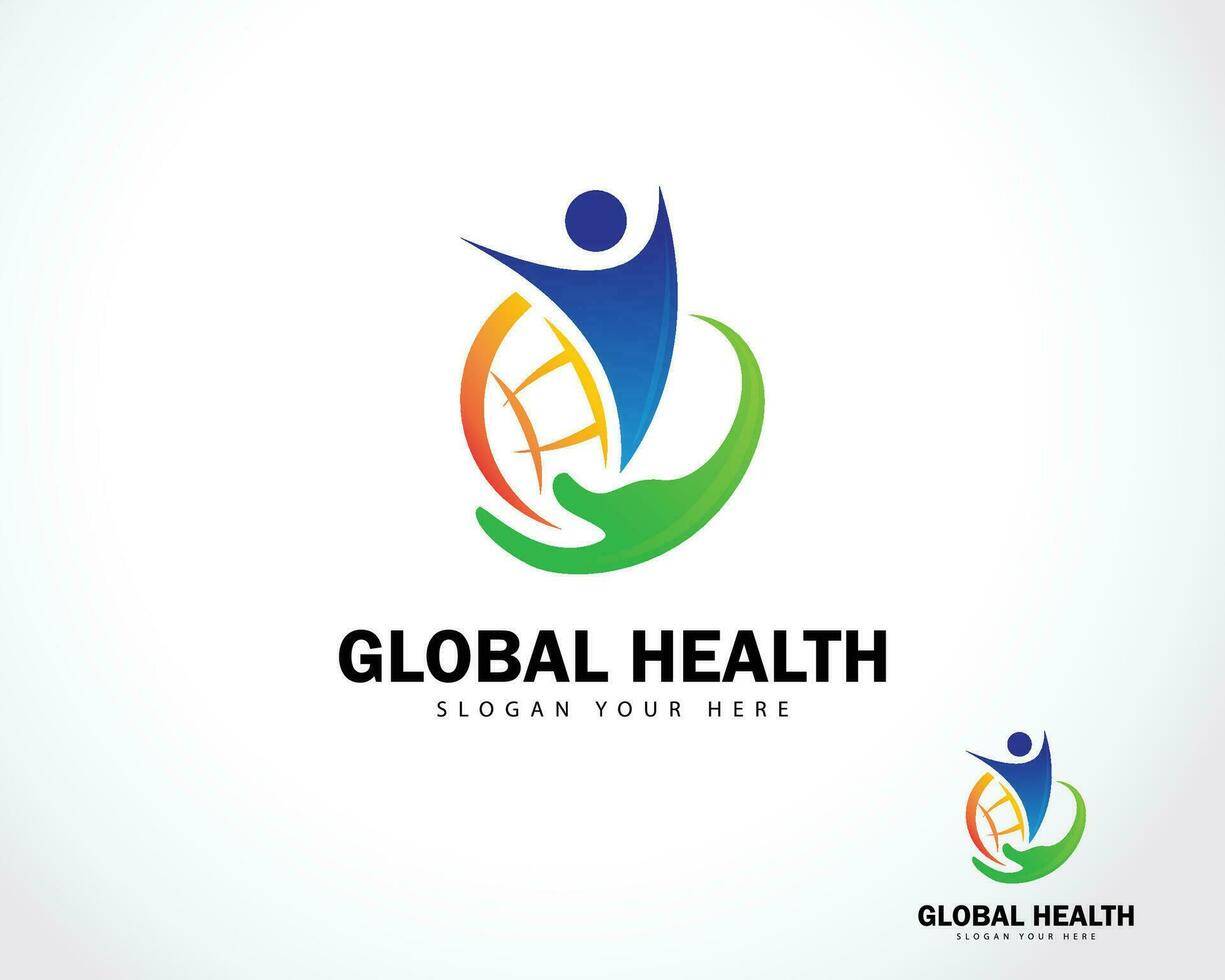 global health logo creative design concept health care medical sign symbol icon vector